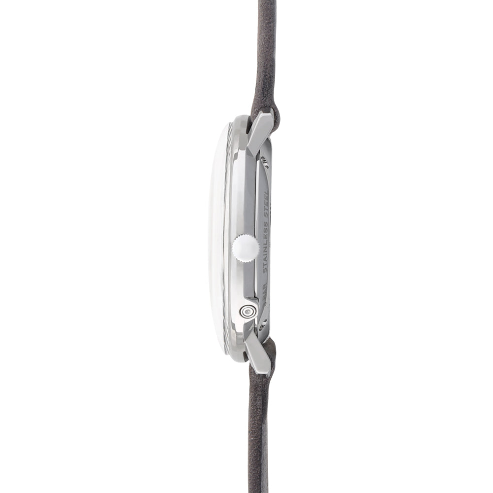 Max Bill MEGA Solar Titanium 38mm - White on Leather Strap