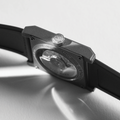 Rivanera Piccolo Guillochè 33mm - Black on Rubber Strap w/ Additional Strap