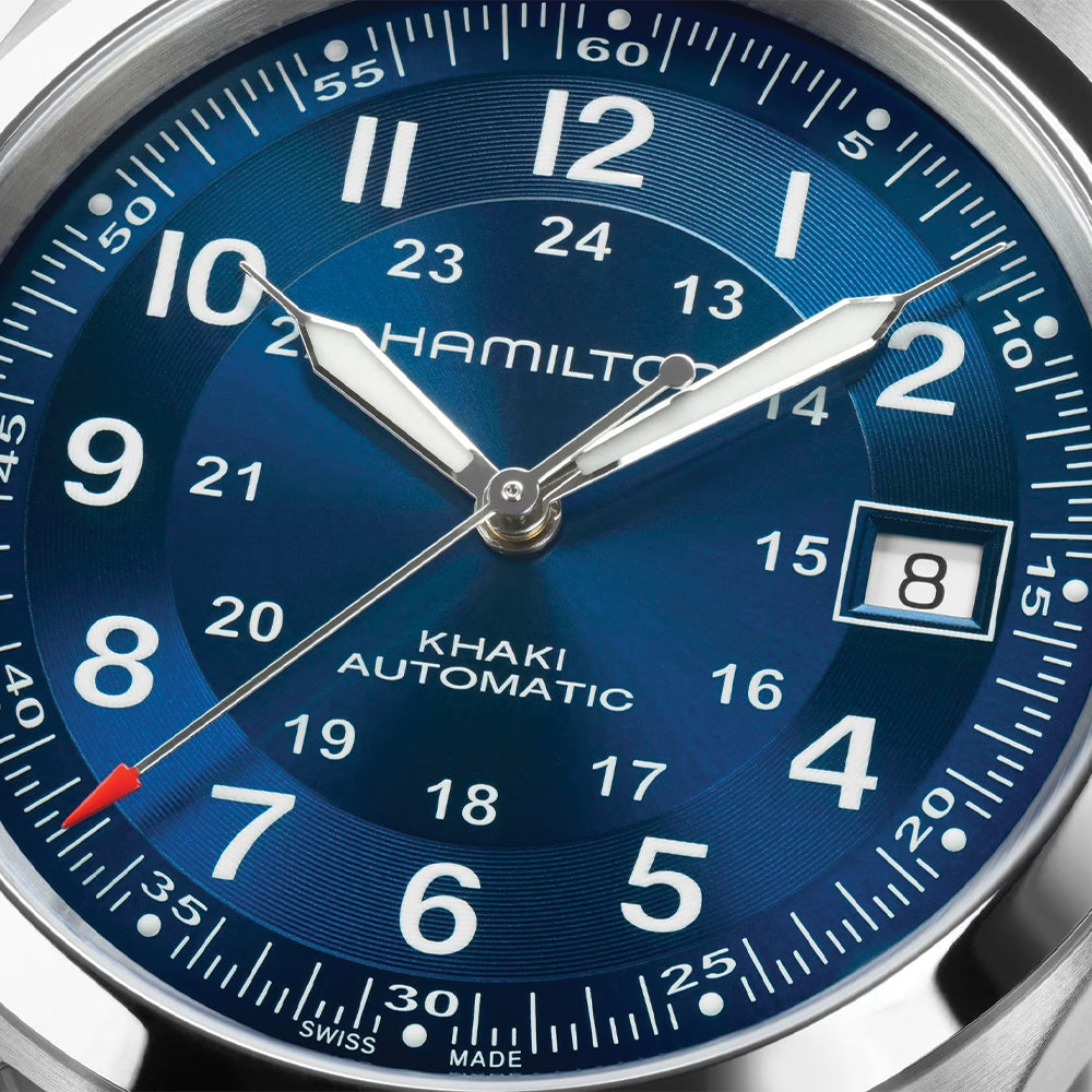 Khaki Field Auto Date 38mm - Blue on Bracelet