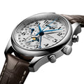 Master Collection Chronograph Moonphase 42mm - Silver on Leather Strap