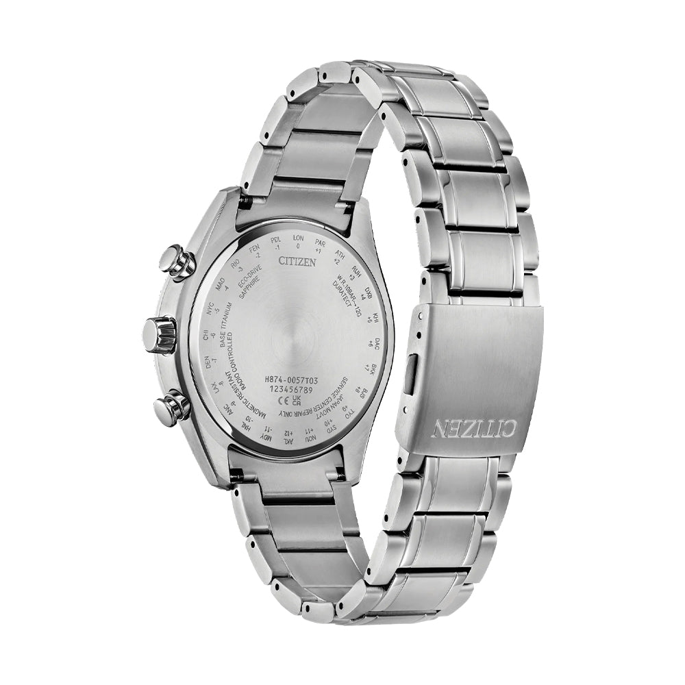 Tsuki-yomi Atomic Timekeeping Eco-Drive 43mm - Purple on Bracelet