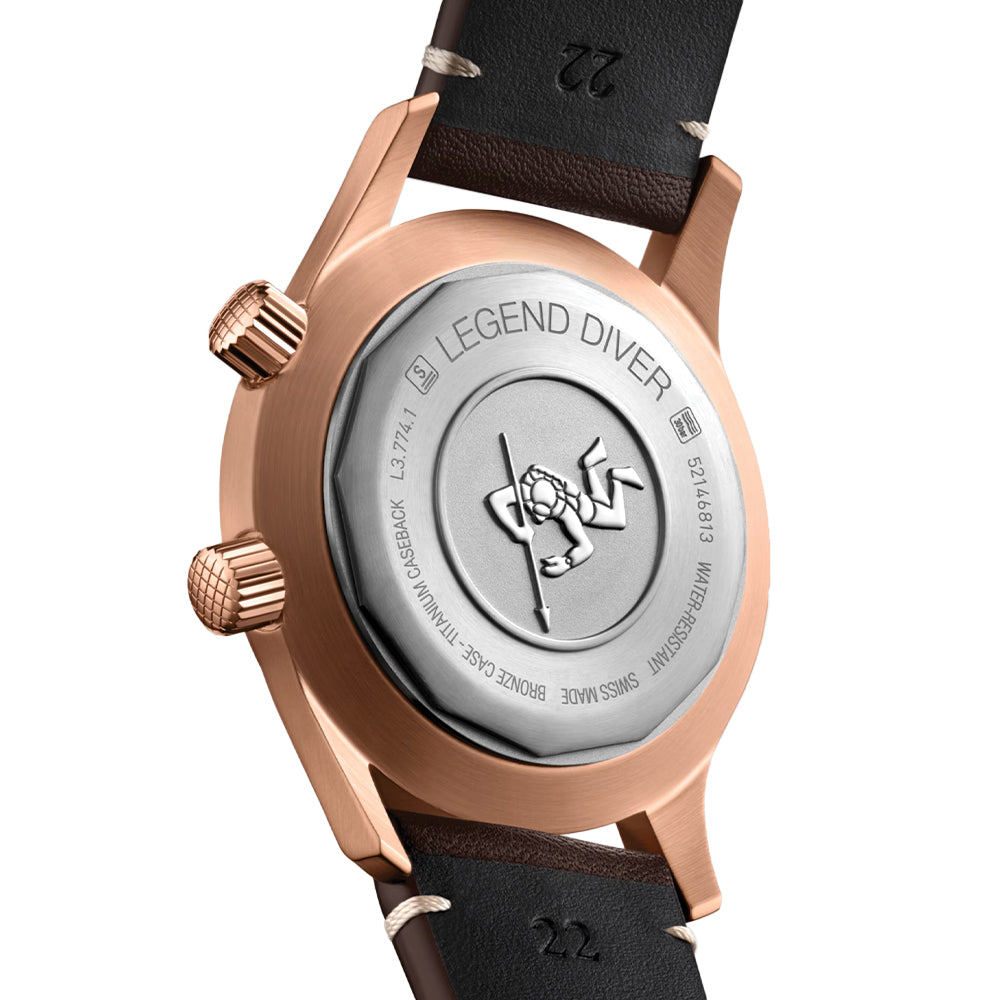 Legend Diver Bronze 42mm - Green on Leather Strap w/ Extra Fabric Strap