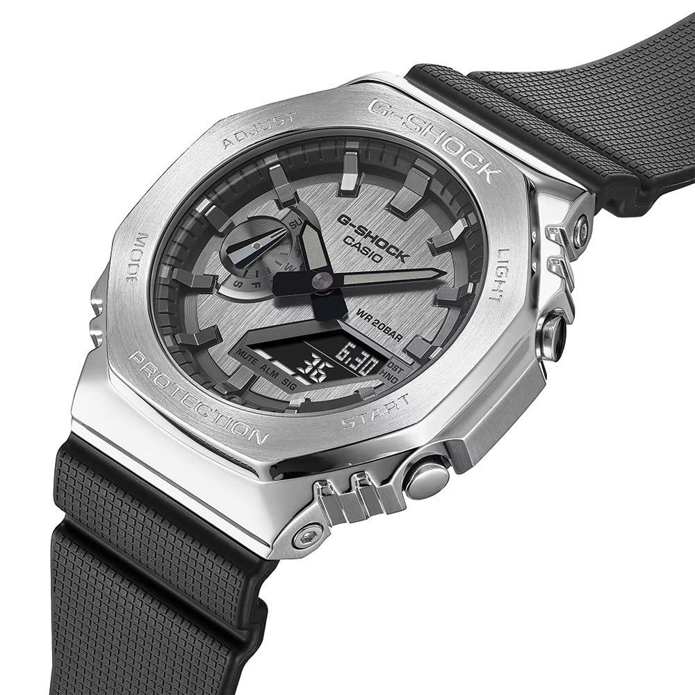 GM2100-1A 44.4mm - Grey on Rubber Strap