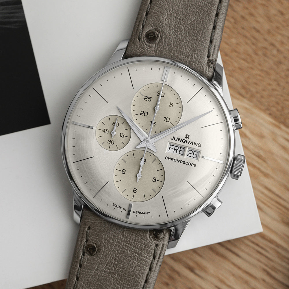 Meister Chronoscope English Date 40.7mm - Ivory on Leather Strap