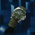 HydroConquest 41mm - Green on Rubber Strap
