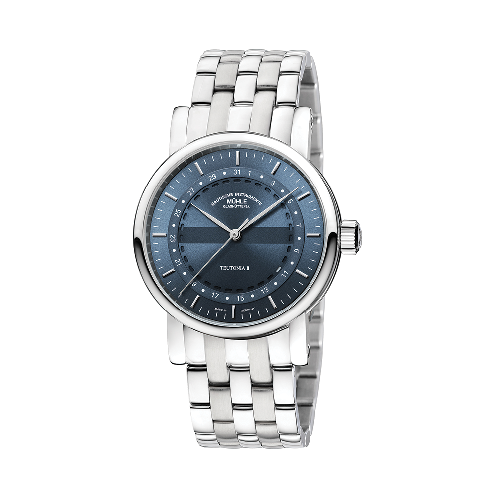 Teutonia II Ring Date 41mm - Grey Blue on Bracelet