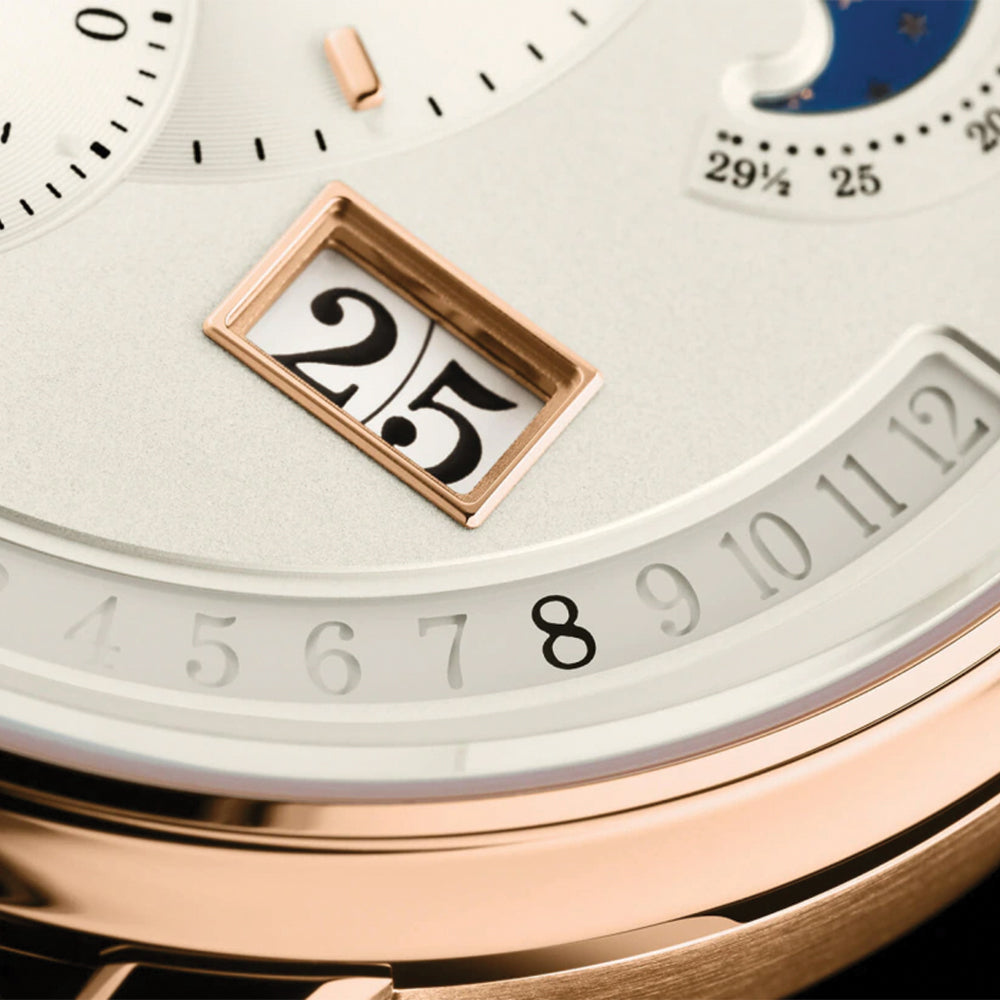 PanoMaticCalendar Red Gold 42mm - Ivory on Strap