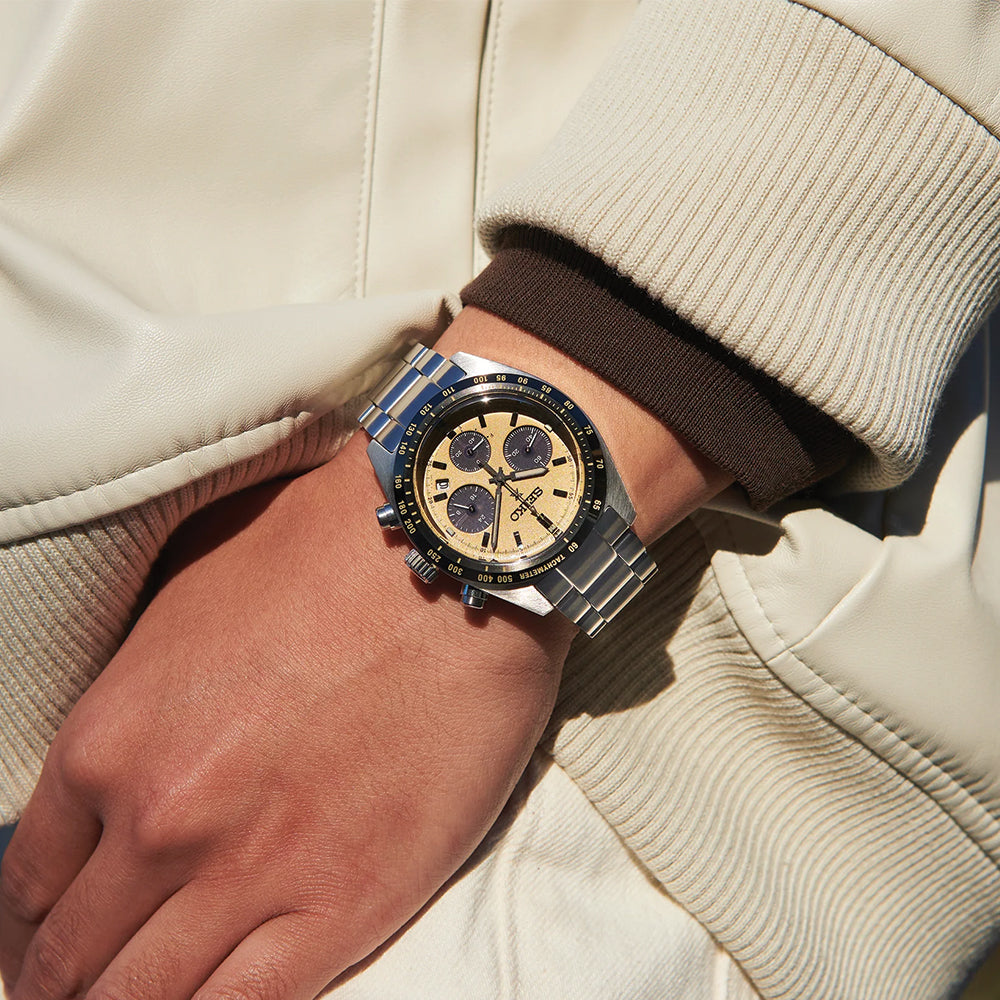 SSC817 Speedtimer Solar Chronograph 39mm - Yellow on Bracelet