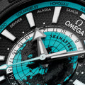 Seamaster Planet Ocean 600M Black Ceramic 45.5mm - Black and Turquoise on Rubber Strap