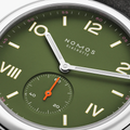 Club Campus Glass Back 36mm - Olive on Leather Strap