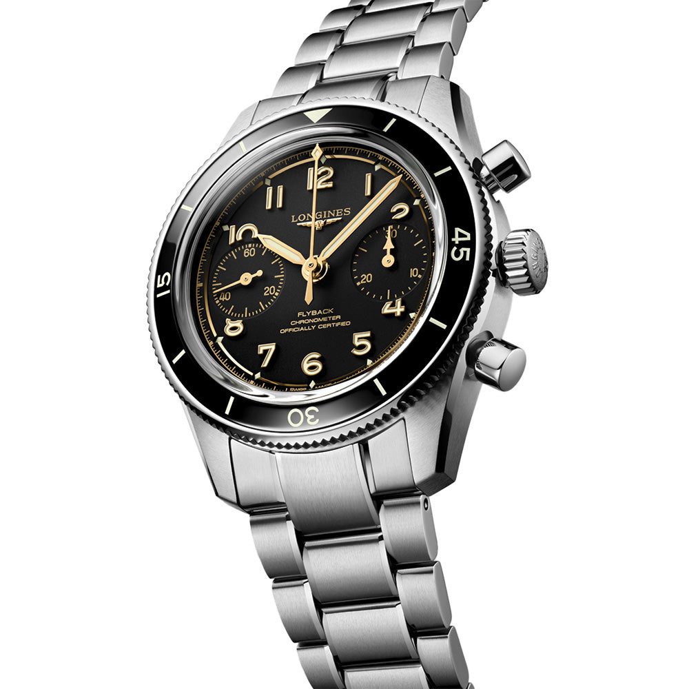 Longines Spirit Pilot Flyback 39.5mm - Black on Bracelet