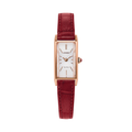 Fio Rose Gold-Tone 30.7mm - White on Red Leather Strap