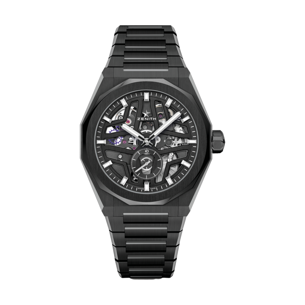Defy Skyline Skeleton Ceramic 41mm - Black on Bracelet