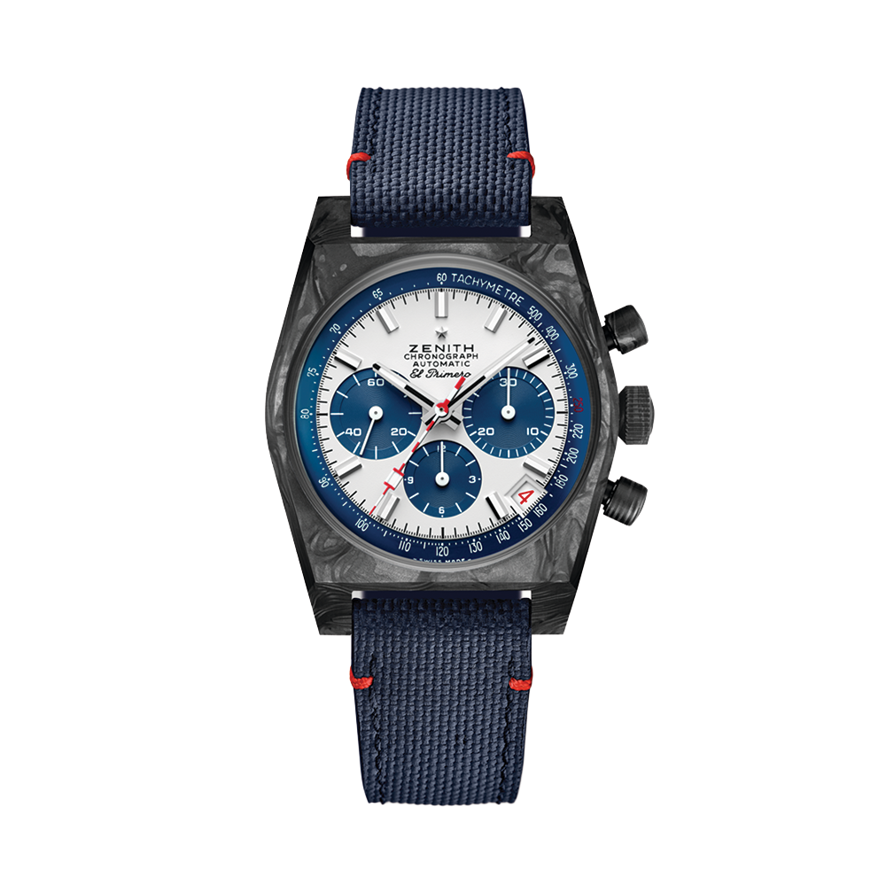 Chronomaster Revival Liberty II Limited Edition Black Carbon 37mm - White on Rubber Strap