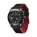 Swiss Army Chrono Quartz 42mm - Black on Black and Red Rubber Strap