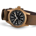 Khaki Field Mechanical Bronze 38mm - Black on One-Piece Leather Strap