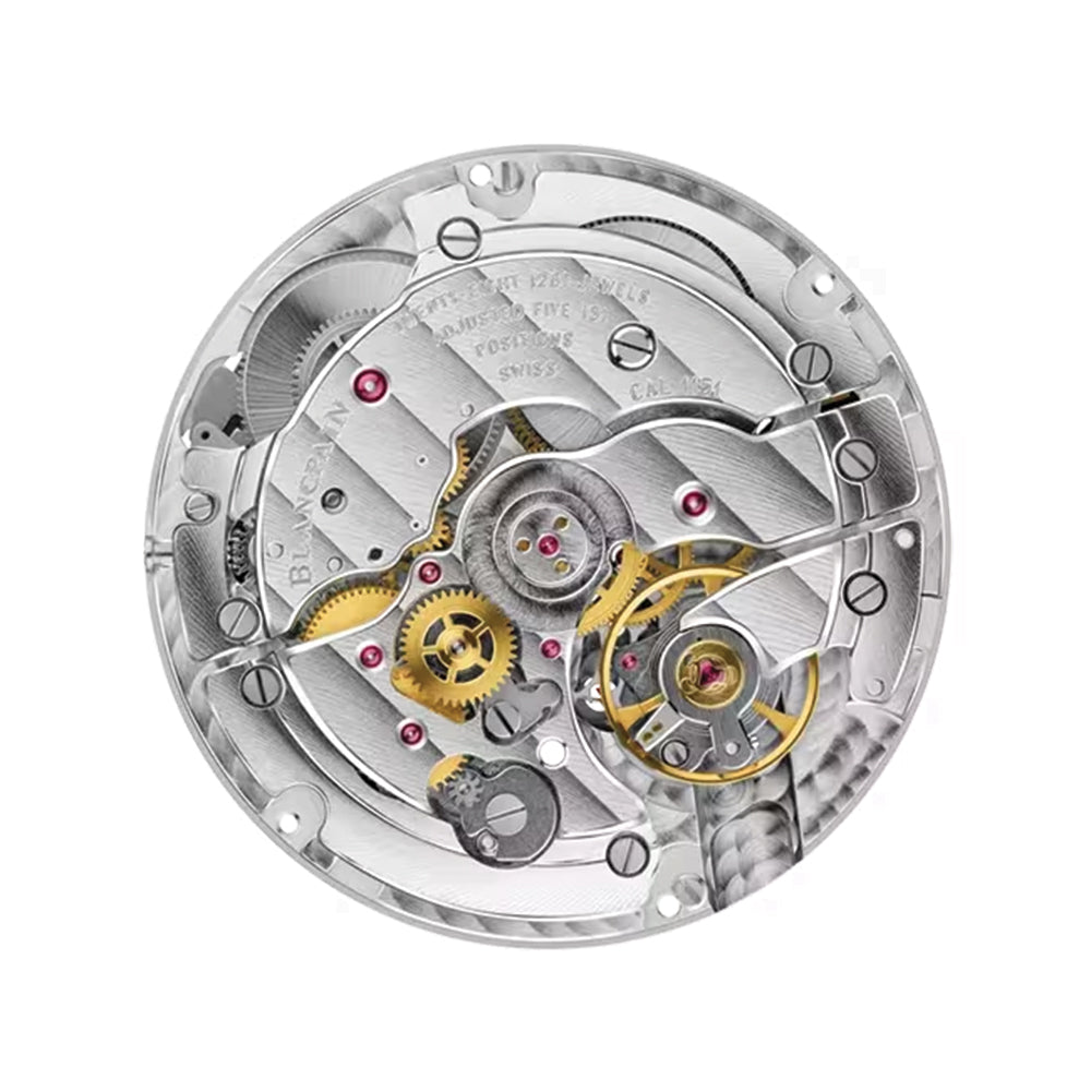Villeret Red Gold 40mm - Opaline on Leather Strap