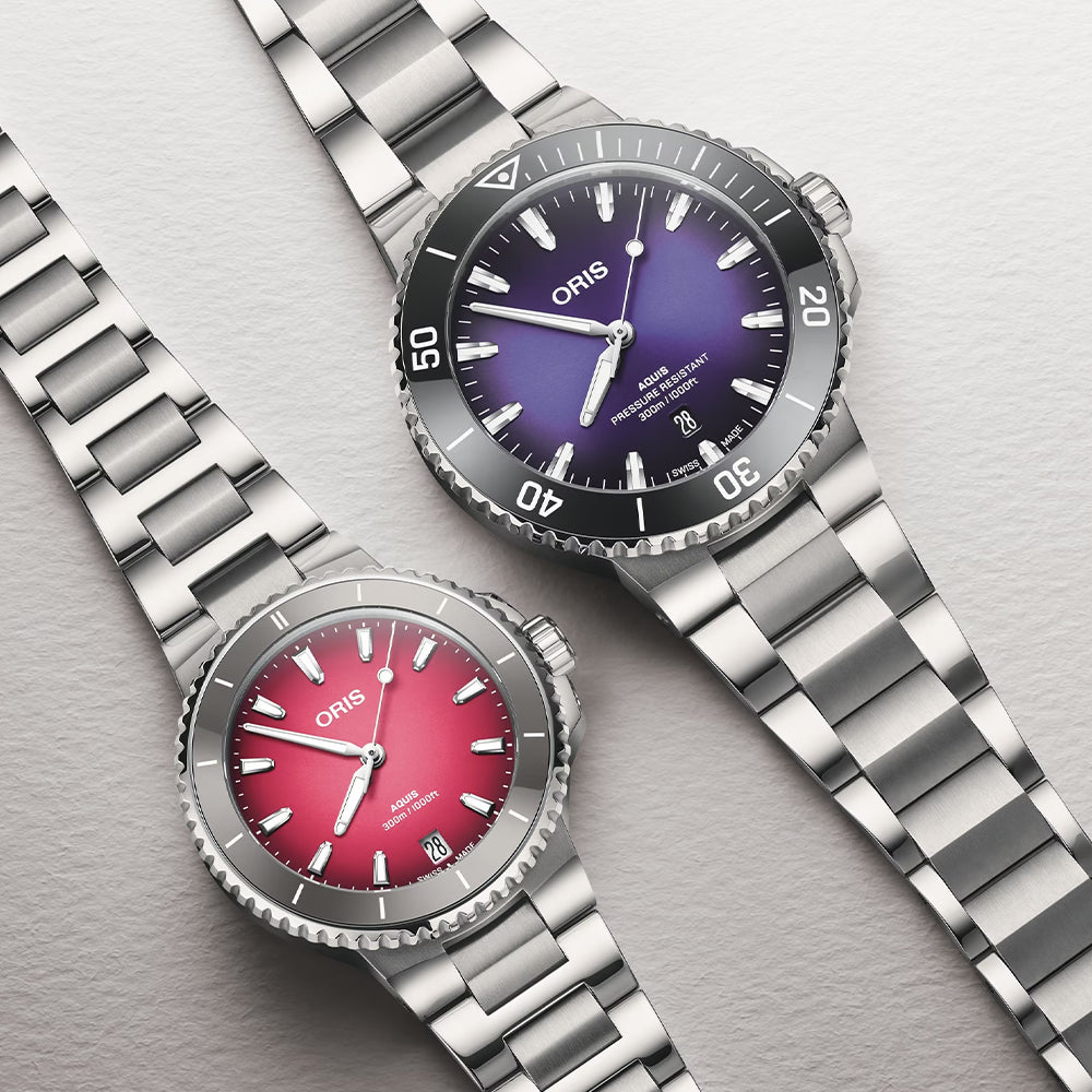 Aquis Date Ceramic Bezel "Berries" Edition 36.5mm - Pink on Bracelet