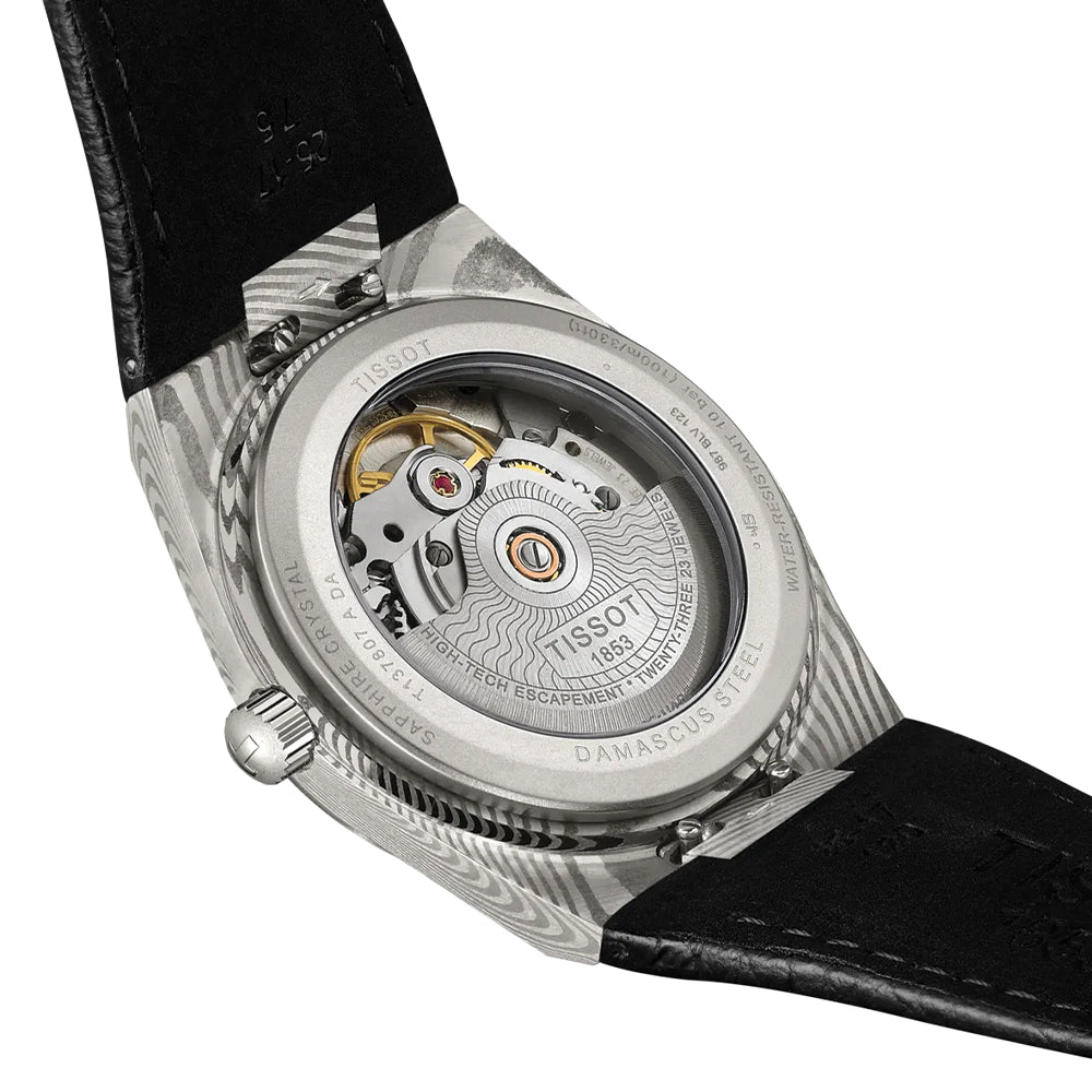 PRX Damascus Powermatic 80 38mm - Grey on Leather Strap