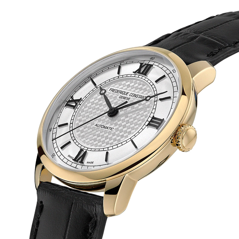 Classics Premiere Automatic Yellow Gold Steel 38.5mm - Silver on Leather Strap
