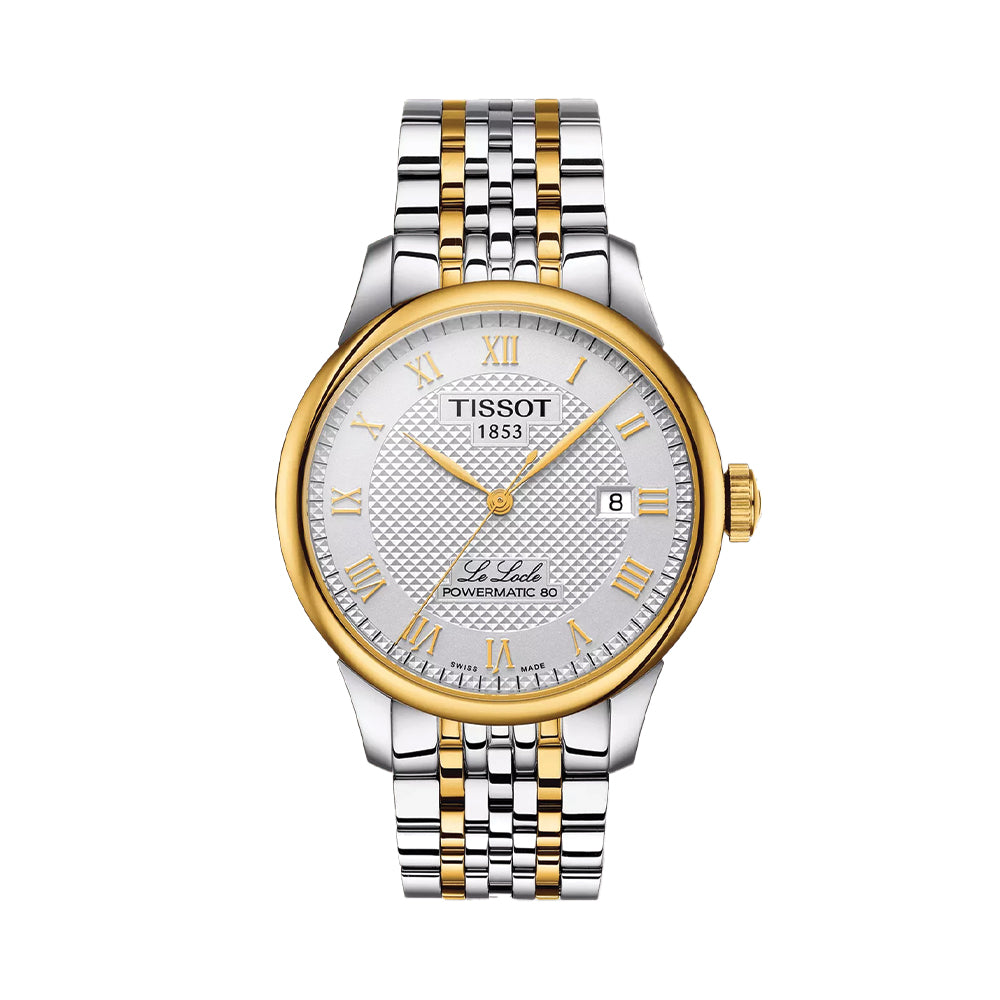 Le Locle Powermatic 80 39.3mm - Silver and Gold Bezel on Bracelet