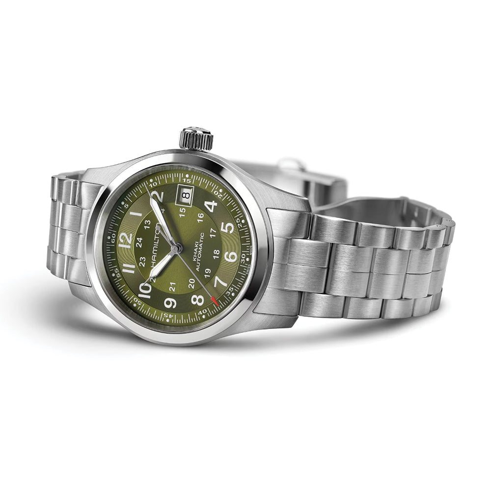 Khaki Field Auto Date 38mm - Green on Bracelet