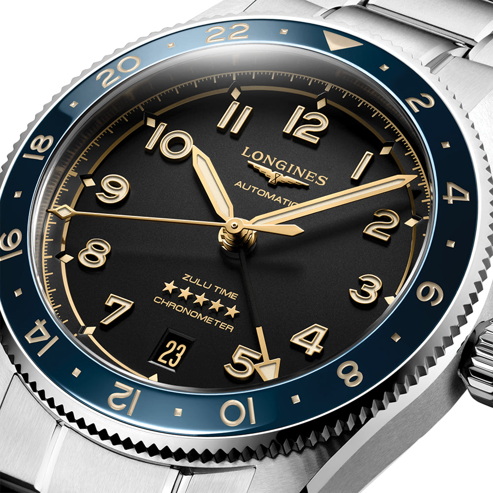Spirit Zulu Time Blue Ceramic Bezel 39mm - Black on Bracelet
