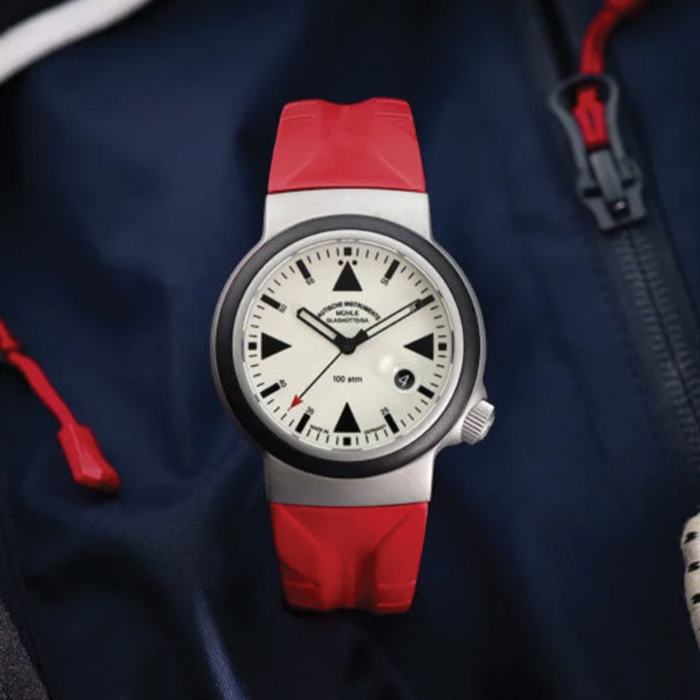 SAR Rescue Timer Automatic 42mm - Cream Lumen on Rubber Strap