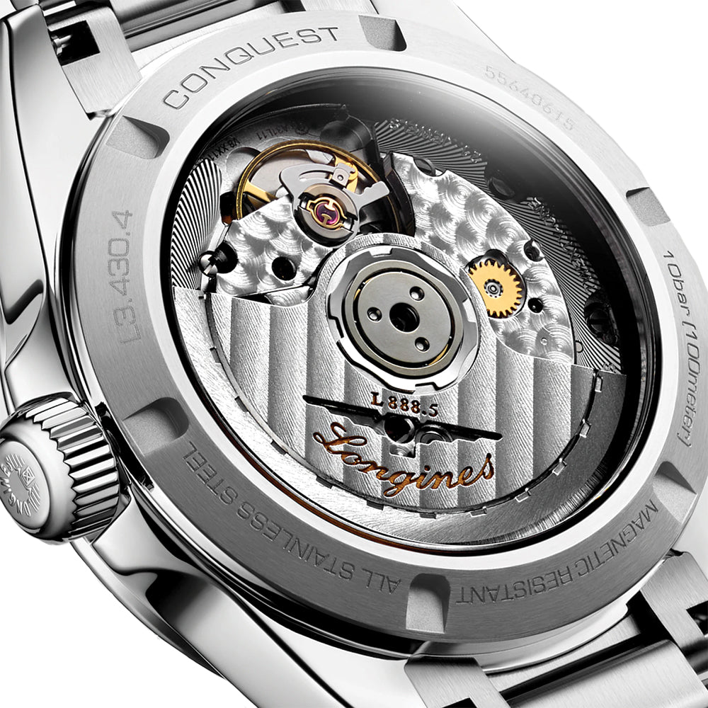 Conquest 34mm - White, Mother-of-Pearl w/ Diamonds on Bracelet