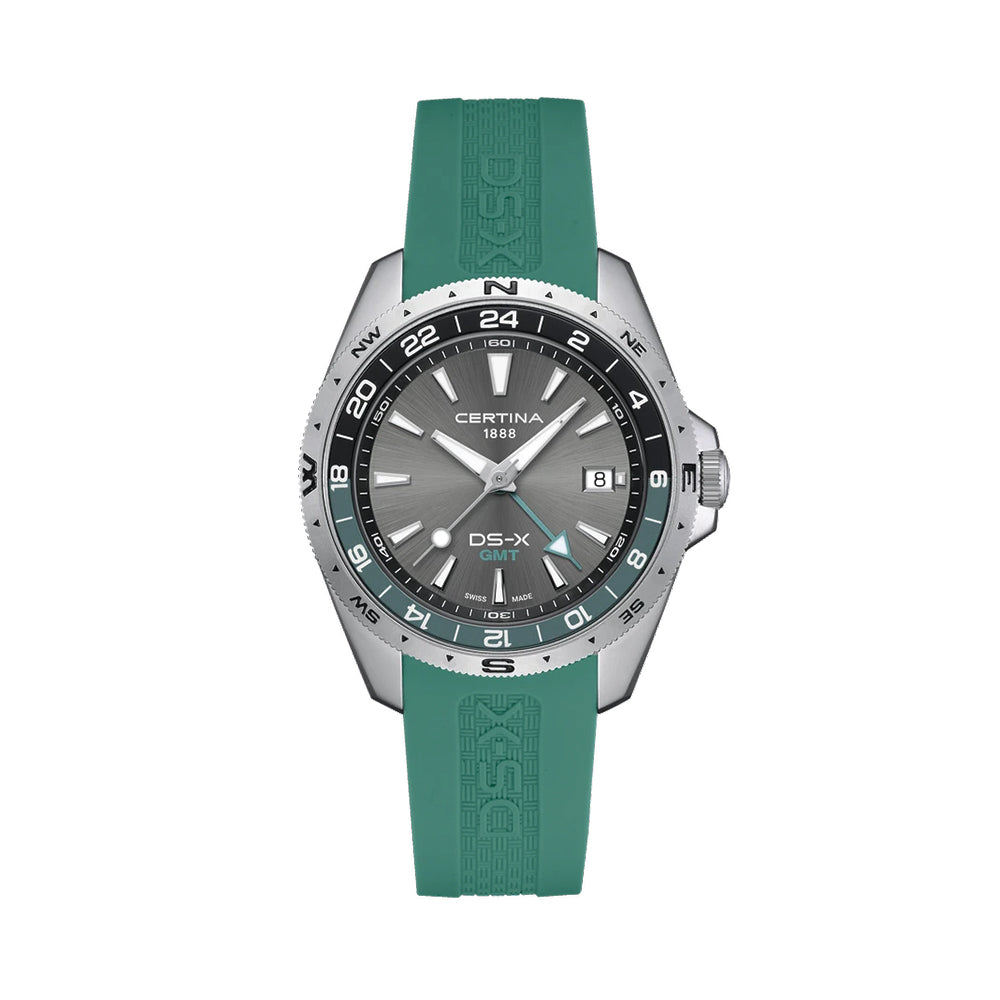 DS-X “New DS Concept Extreme Shock Resistance” GMT Quartz 41mm - Grey on Green Rubber Strap