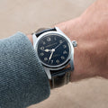 Khaki Field Murph 42mm - Black on Leather Strap with Standard Packaging