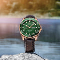 Ocean Star 200C 42.5mm - Green on Leather Strap