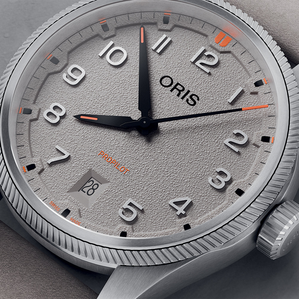 ProPilot Date 41mm - Chalk Grey on Leather Strap