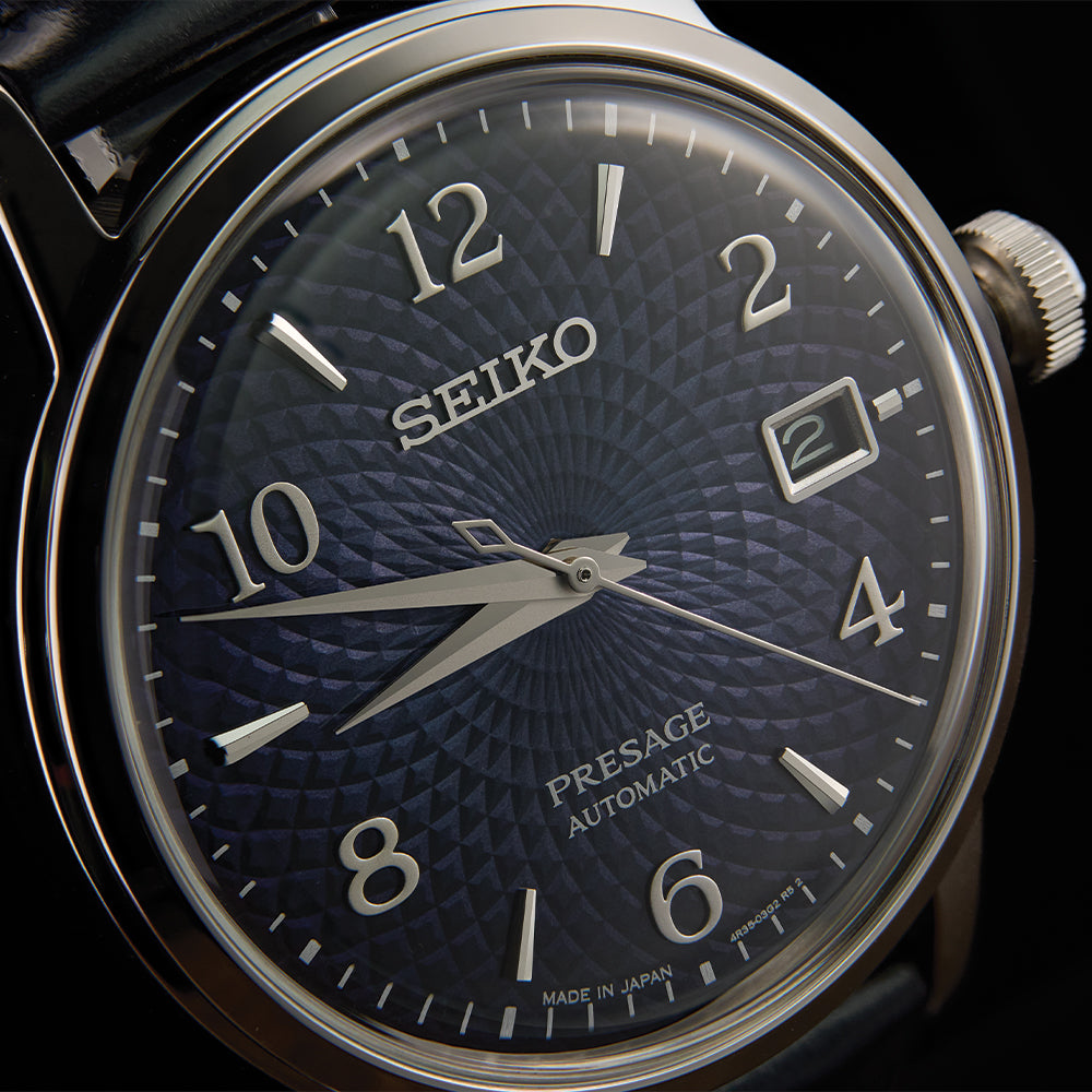 SRPE43 Presage Cocktail Time Automatic 38.5mm - Blue on Leather Strap