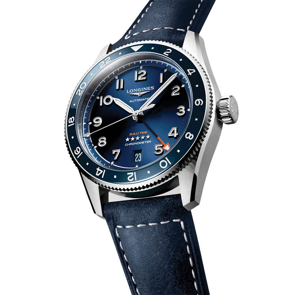 Spirit Zulu Time 39mm - Blue on Leather Strap