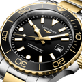 HydroConquest Quartz Yellow PVD Two-Tone 42mm - Black on Bracelet