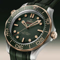 Seamaster Diver 300M Titanium and Bronze Gold 42mm - Green on Rubber Strap