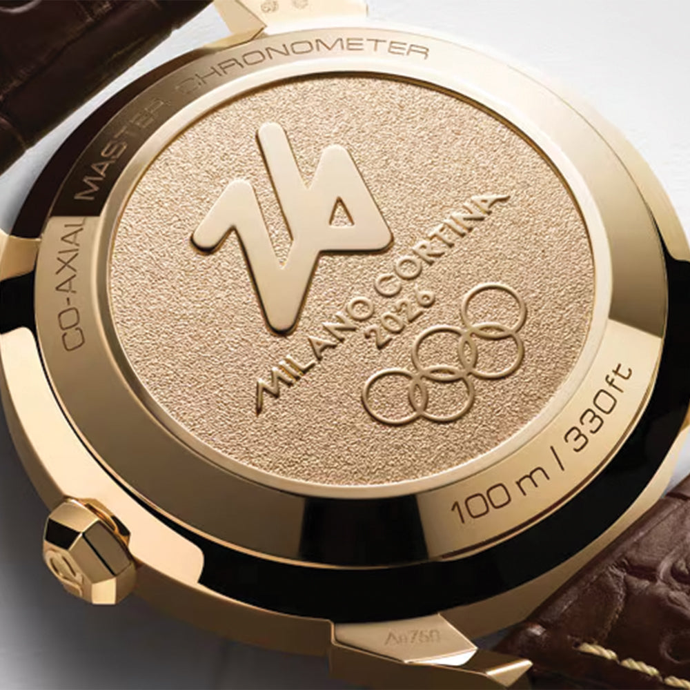 Seamaster Heritage Milano Cortina 2026 Moonshine‚Ñ¢ Gold 37mm - White on Leather Strap