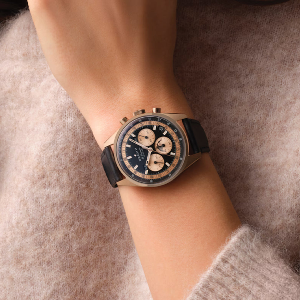 Chronomaster Original Triple Calendar Rose Gold 38mm - Black on Leather Strap