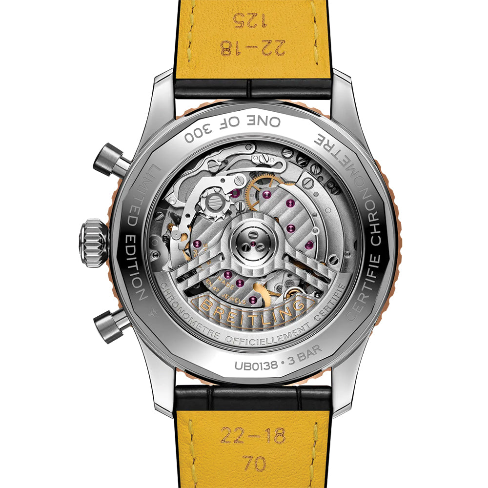 Navitimer B01 Chronograph Limited Edition Steel and 18k Red Gold 43mm - Black on Leather Strap