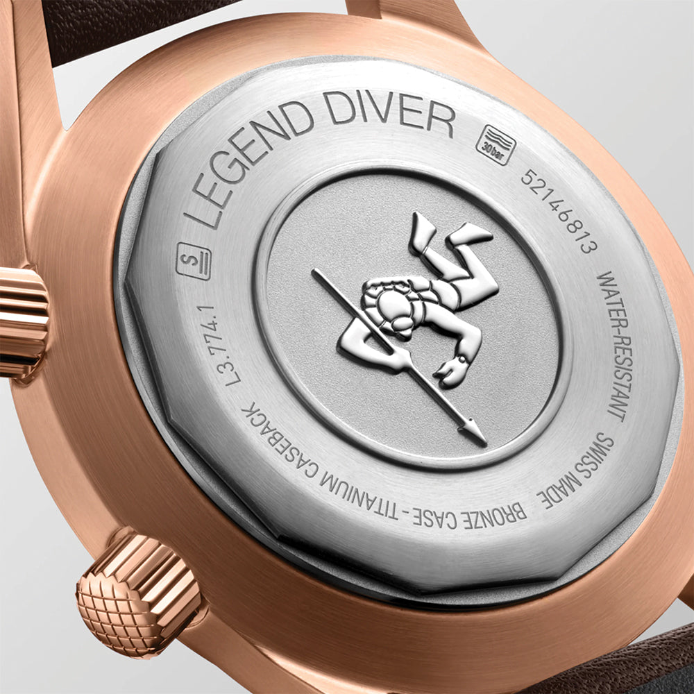 Legend Diver Bronze 42mm - Green on Leather Strap w/ Extra Fabric Strap