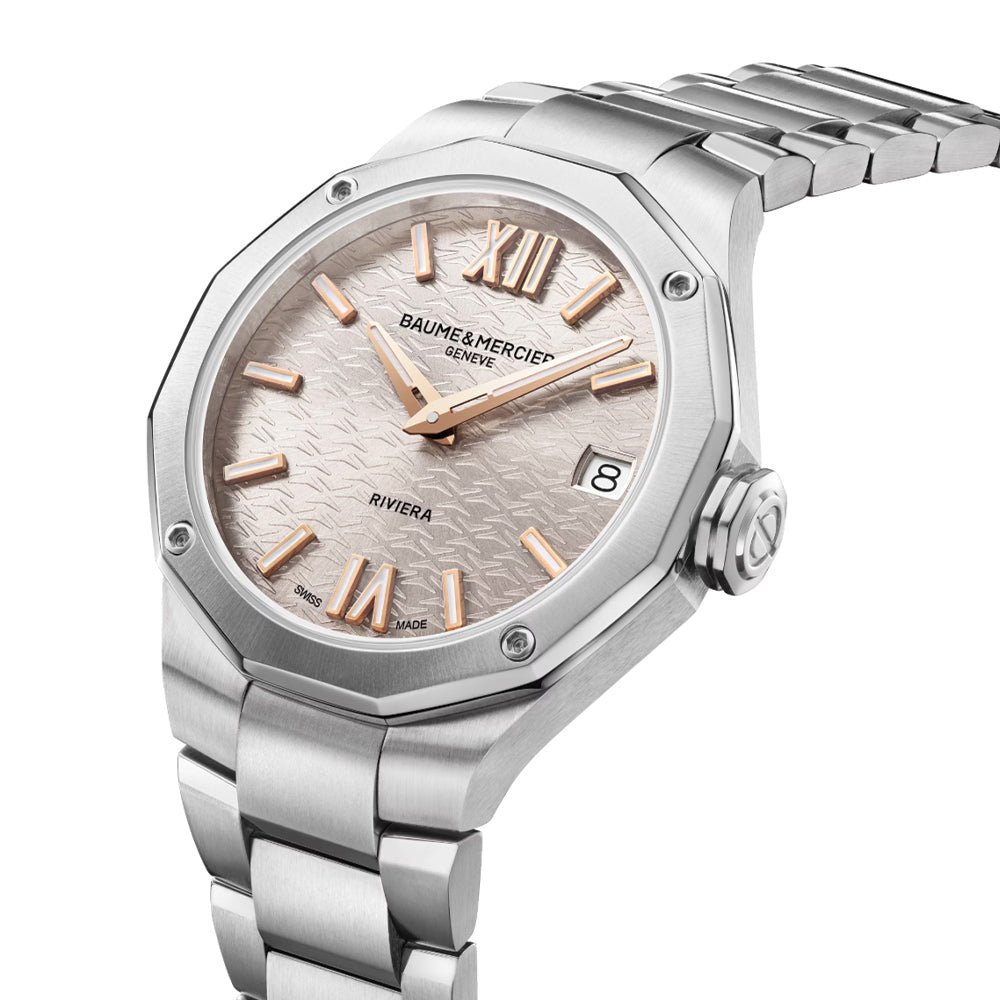 Riviera 10810 Quartz Date 33mm - Silver on Bracelet