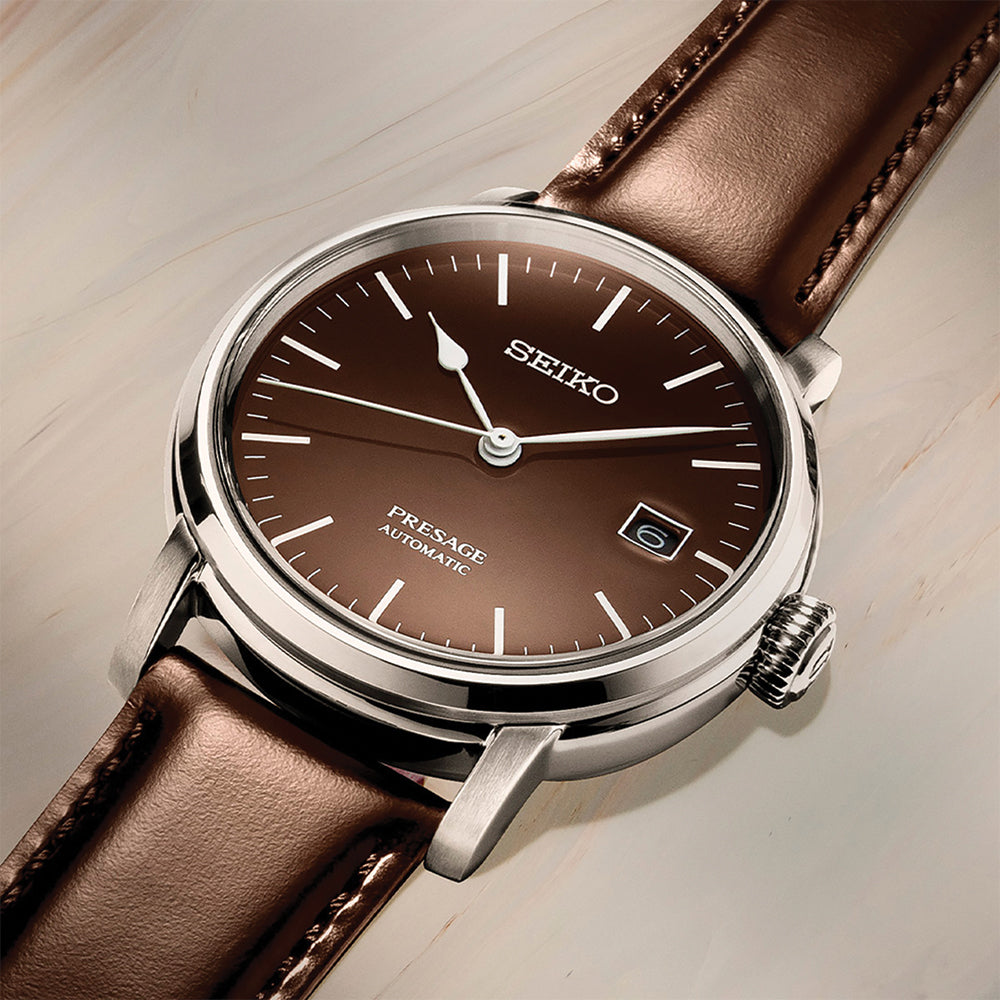 SPB115 Presage 39.9mm - Brown on Leather Strap