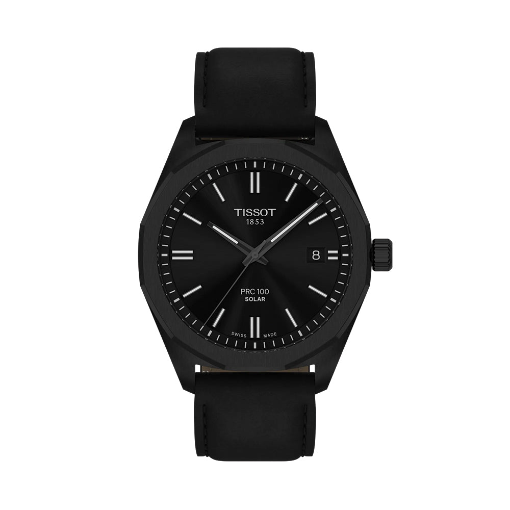 PRC 100 Solar Quartz 39mm - Black on Leather Strap