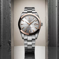 Gentleman Powermatic 80 Silicium Solid 18K Gold bezel 40mm - Silver on Bracelet
