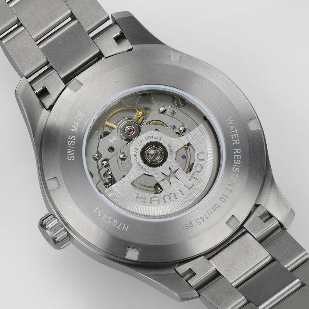 Khaki Field Titanium Auto 42mm - Blue on Bracelet