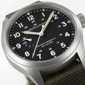 Khaki Field Mechanical Power Reserve 40mm - Black on Fabric Strap