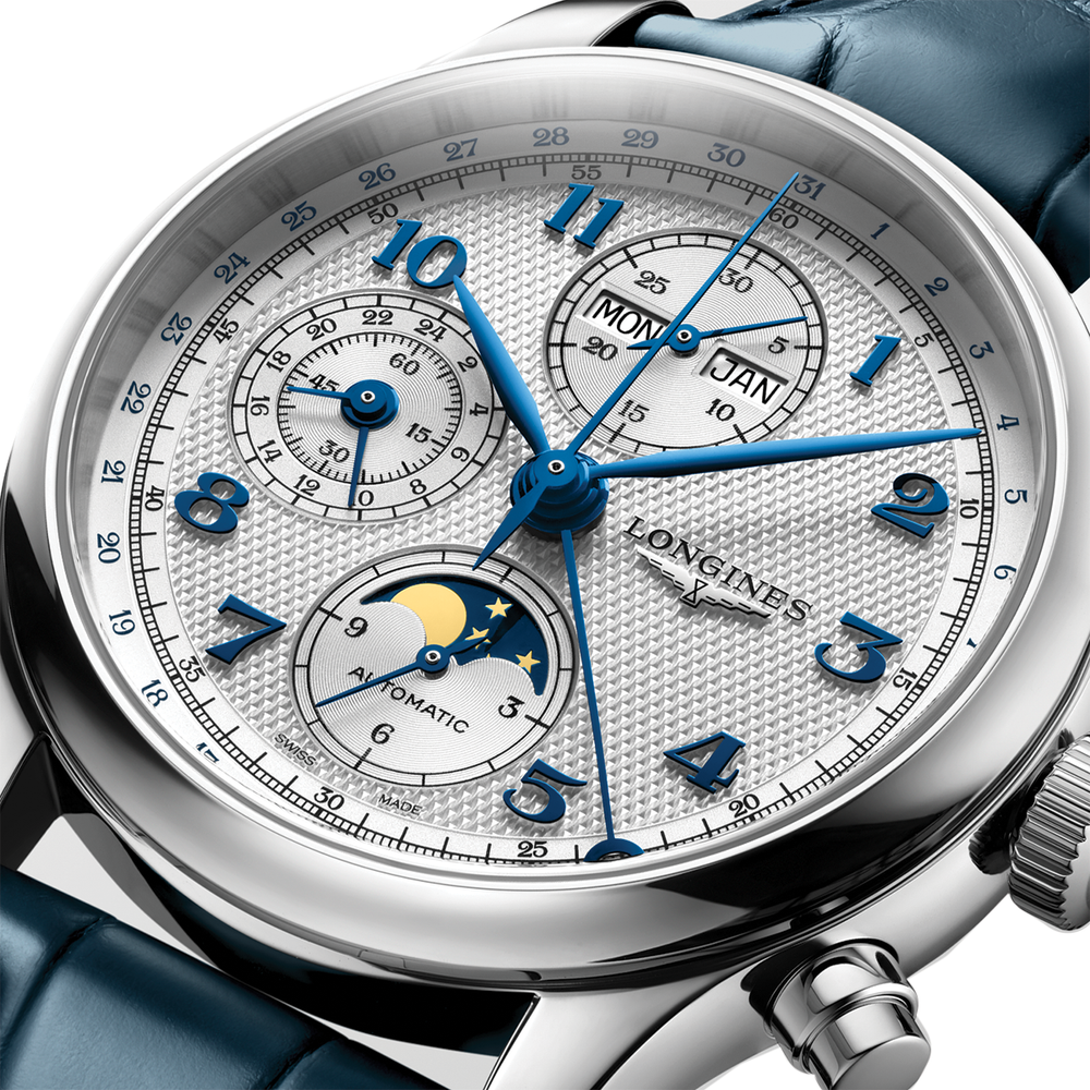 Master Chrono Moonphase 41mm - Silver on Leather Strap