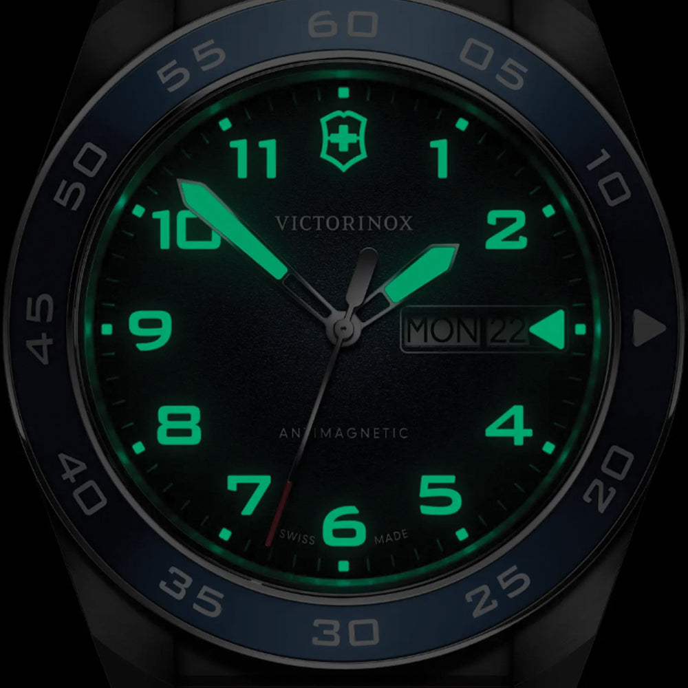 Swiss Army Quartz 42mm - Blue on Brown Leather Strap