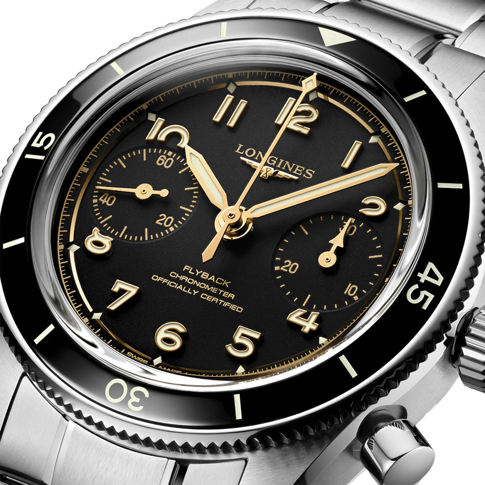 Longines Spirit Pilot Flyback 39.5mm - Black on Bracelet